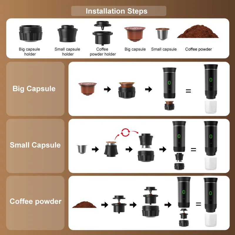 Cafetera Espresso Portátil Inalámbrica